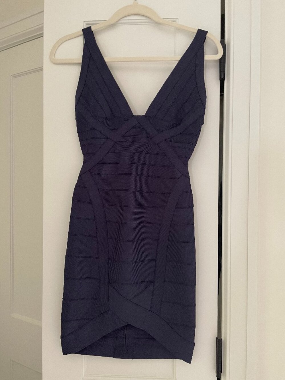 Hervé Léger Navy Bandage Bodycon Dress – XS